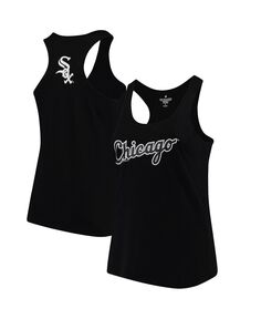 Женская черная майка Chicago White Sox размера Swing for the Fences Racerback без рукавов Soft As A Grape, черный