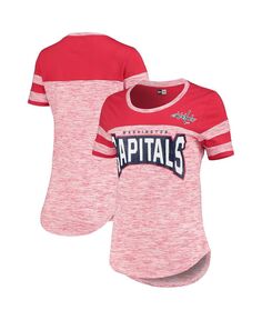 Женская красная футболка New Era Washington Capitals в полоску с космическими красителями 5th &amp; Ocean, красный