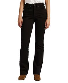 Женские джинсы бесконечного кроя, один размер подходит для четырех джинсов с высокой посадкой Silver Jeans Co., черный