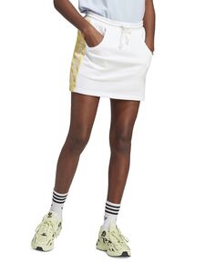 Женская спортивная юбка с логотипом и боковой вставкой adidas, белый