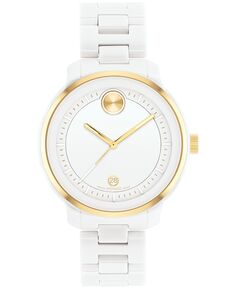 Женские часы Bold Verso, швейцарские кварцевые белые керамические часы-браслет, 39 мм Movado, белый