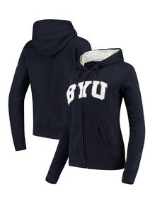 Женская толстовка Stadium Athletic Navy BYU Cougars с капюшоном и молнией во всю длину с арочным именем Colosseum, темно-синий