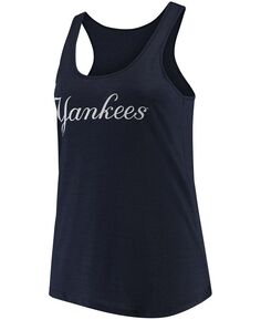 Женская темно-синяя майка больших размеров New York Yankees Swing For The Fences Racerback Soft As A Grape, темно-синий