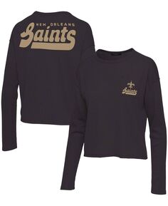 Женская черная термофутболка с длинными рукавами и карманами New Orleans Saints Junk Food, черный