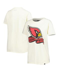 Женская кремовая футболка Arizona Cardinals Chrome с боковой линией New Era