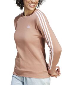 Женский флисовый свитшот с 3 полосками и круглым вырезом Essentials adidas