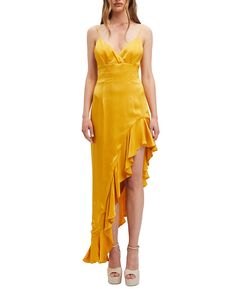Женское платье Ember с высоким и низким вырезом и v-образным вырезом, оборками Bardot