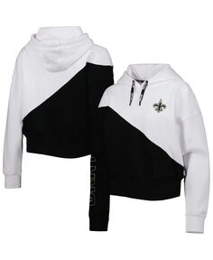 Женский бело-черный пуловер с капюшоном New Orleans Saints Bobbi с цветными блоками DKNY