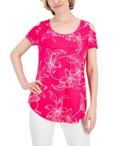 Топ Tropic Flow с открытыми плечами и короткими рукавами JM Collection