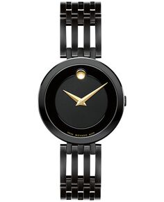 Женские часы Esperanza швейцарские кварцевые черные с физическим осаждением из паровой фазы 28 мм Movado, черный