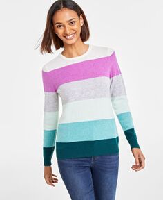Женский полосатый свитер из 100% кашемира Charter Club