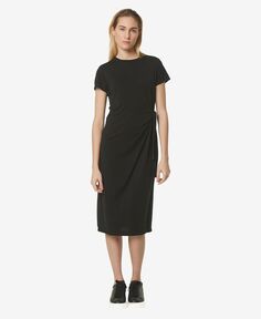 Женское асимметричное платье миди с завязками по бокам Marc New York, черный