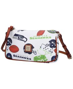 Женская сумка через плечо Seattle Seahawks Gameday Lexi с небольшим футляром для монет Dooney &amp; Bourke, белый