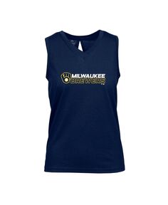 Женская темно-синяя майка Milwaukee Brewers Paisley Chase с v-образным вырезом LevelWear, темно-синий