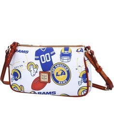 Женская сумка через плечо Los Angeles Rams Gameday Lexi с небольшим футляром для монет Dooney &amp; Bourke, белый