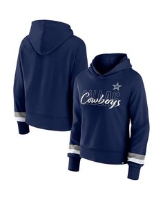 Женский темно-синий пуловер с капюшоном с логотипом Dallas Cowboys Fanatics, темно-синий