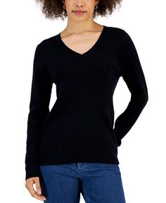 Женский однотонный свитер с v-образным вырезом Karen Scott