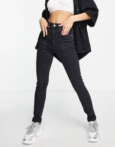 Черные джинсы скинни с высокой посадкой Calvin Klein Jeans