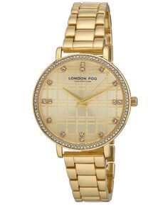 Женские часы Windsor из золотистого сплава с браслетом, 36 мм London Fog, золотой