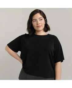 Женская современная футболка с круглым вырезом из модала Cozy Earth, черный