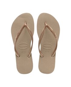 Женские узкие шлепанцы Havaianas, золотой