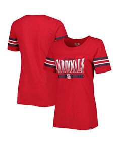 Женская красная футболка в полоску St. Louis Cardinals Team New Era, красный