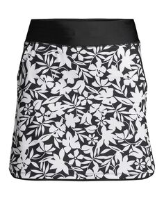 Женская миниатюрная быстросохнущая эластичная талия на талии, активная юбка-шорта для плавания Lands&apos; End