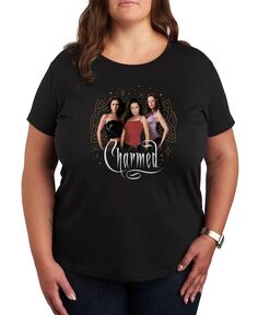 Модная футболка больших размеров с рисунком Charmed Air Waves, черный