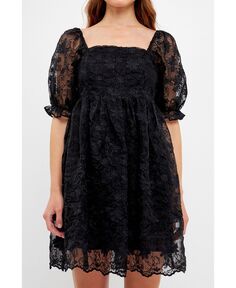 Женское платье Babydoll с цветочной вышивкой endless rose, черный