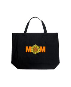 Mom Sunflower — большая сумка-тоут Word Art LA Pop Art, черный