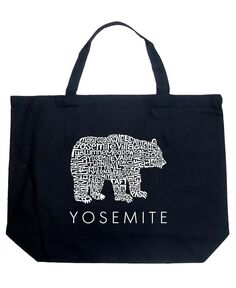 Yosemite Bear — большая сумка-тоут Word Art LA Pop Art, черный