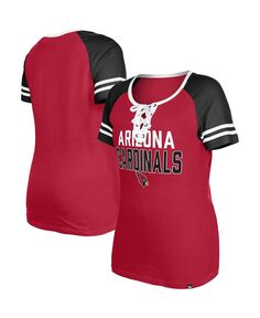 Женская футболка Cardinal Arizona Cardinals реглан на шнуровке New Era