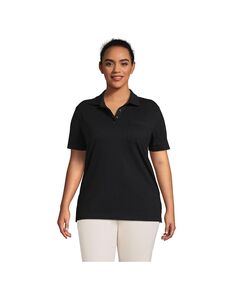 Женская футболка-поло больших размеров с коротким рукавом Super T Lands&apos; End, черный