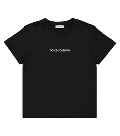 Хлопковая футболка с логотипом Dolce&amp;Gabbana, черный