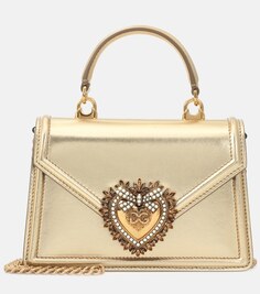 Маленькая кожаная сумка через плечо Devotion Dolce&amp;Gabbana, золотой