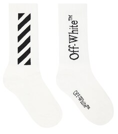 Жаккардовые носки из смесового хлопка Off-White, белый