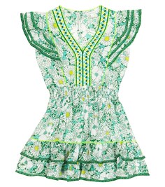 Платье Camila с цветочным принтом Poupette St Barth, зеленый