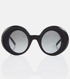 Солнцезащитные очки в крупной круглой оправе Loewe, черный
