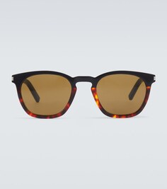Солнцезащитные очки в круглой оправе из ацетата Saint Laurent, разноцветный