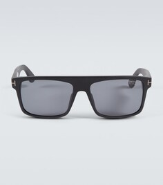 Солнцезащитные очки прямоугольной формы из ацетата Tom Ford, черный