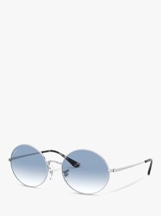 Овальные солнцезащитные очки унисекс Ray-Ban RB1970, серебристый/голубой с градиентом