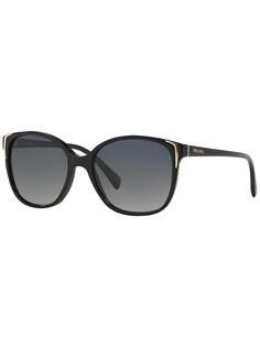 Prada PR01OS Овальные солнцезащитные очки, черные