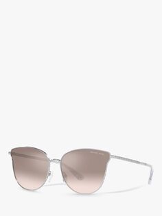 Michael Kors MK1120 Женские круглые солнцезащитные очки в Солт-Лейк-Сити, серебристо-бежевый с градиентом