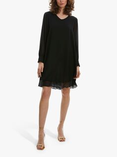 Платье James Lakeland с длинными рукавами и волнистым подолом, черный