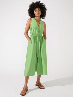 Платье миди без рукавов Ro&amp;Zo на молнии спереди, зеленое Ro&Zo