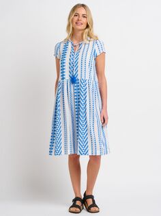 Жаккардовое платье Jaya Brakeburn с геометрическим рисунком, синее