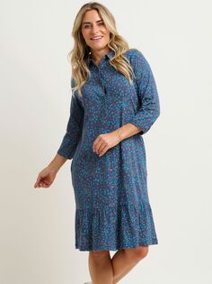 Платье-рубашка Brakeburn с абстрактным пятном, Синий/Мульти