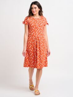 Платье с плиссированной юбкой и цветочным принтом Brakeburn, коралловый