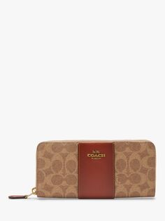 Кошелек Coach Color Block Signature, Желто-коричневый/Ржавый