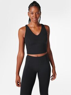 Супермягкая майка для тренировки спины с бретелями Sweaty Betty, черная